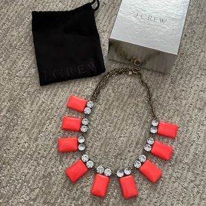 J crew hot pink & rhinestone necklace